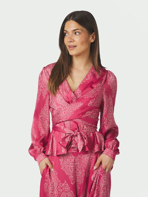 Neo noir - 166208 Rista paisley drop - 430 Cherry pink / top