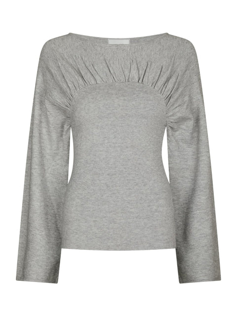 Neo noir - 166875 Kaiba knit blouse - 103 Light grey / top