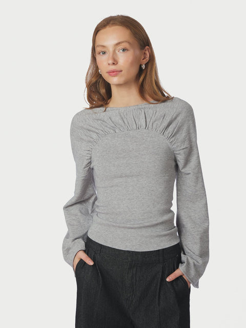Neo noir - 166875 Kaiba knit blouse - 103 Light grey / top