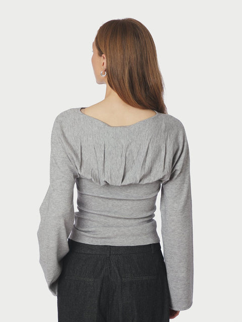 Neo noir - 166875 Kaiba knit blouse - 103 Light grey / top