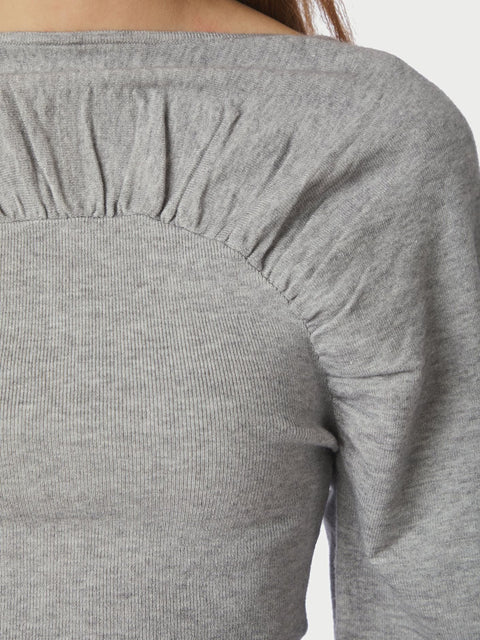 Neo noir - 166875 Kaiba knit blouse - 103 Light grey / top