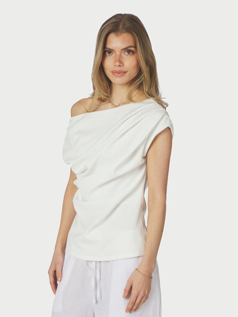 Neo noir - 168038 Mabelle drapy top - 120 White / top