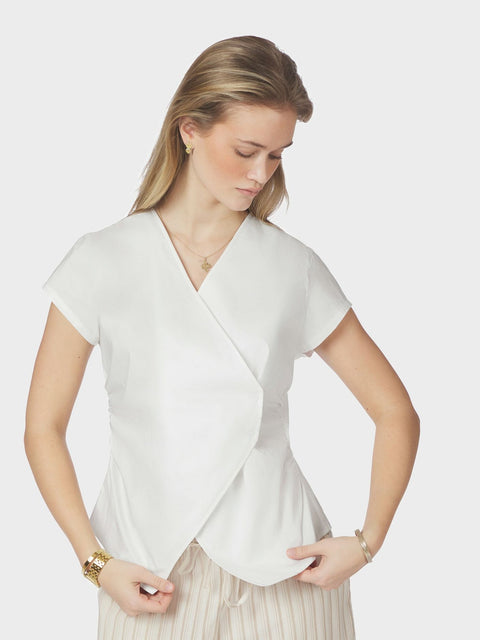 Neo noir - 168088 Fidi poplin top - 120 White / top