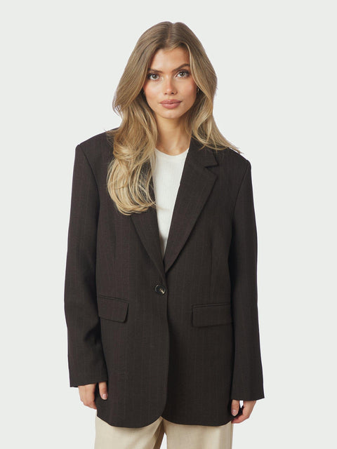 Neo noir - Gaby Pinstripe - 676 Dark Brown / blazer
