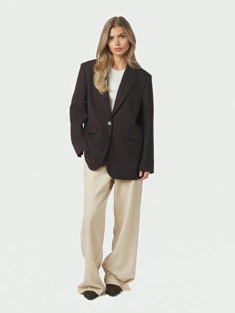 Neo noir - Gaby Pinstripe - 676 Dark Brown / blazer