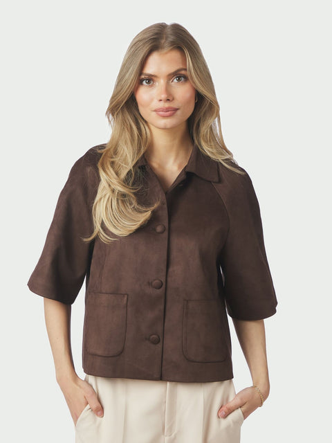 Neo noir - 168268 EDITTA FAUX - 678 DARK BROWN / top