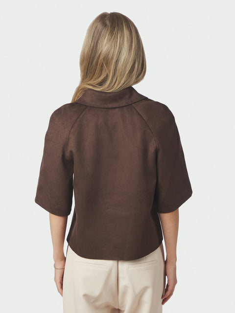 Neo noir - 168268 EDITTA FAUX - 678 DARK BROWN / top
