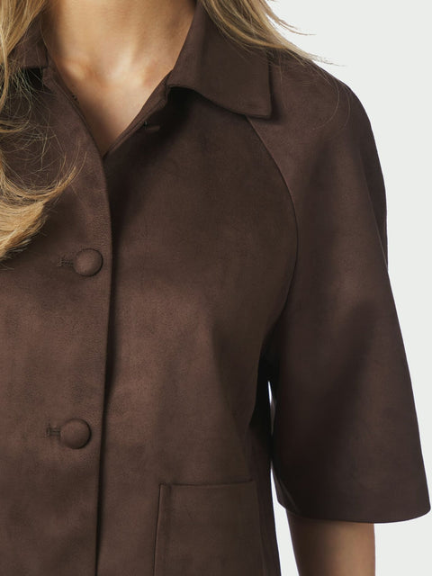 Neo noir - 168268 EDITTA FAUX - 678 DARK BROWN / top