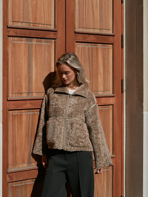 Neo noir - 168299 Nida faux fur - Taupe / jas