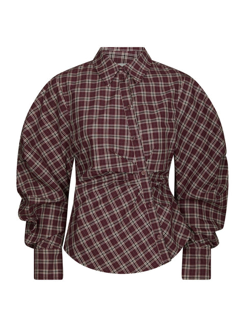Neo noir - 168469 Neoella check shirt - 182 Plum / blouse