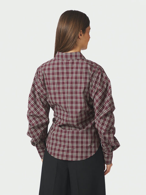 Neo noir - 168469 Neoella check shirt - 182 Plum / blouse
