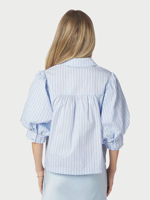 Neo noir - 168625 Etta stripe stone - 145 Light blue / blouse