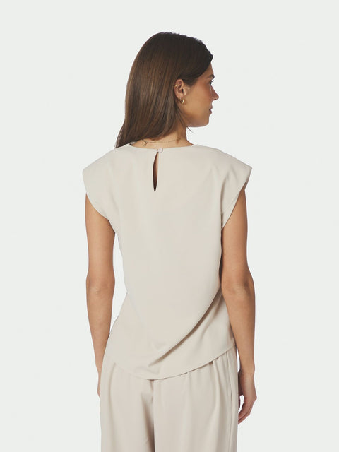 Neo noir - 168938 Katarim crepe top - 124 Ivory / top