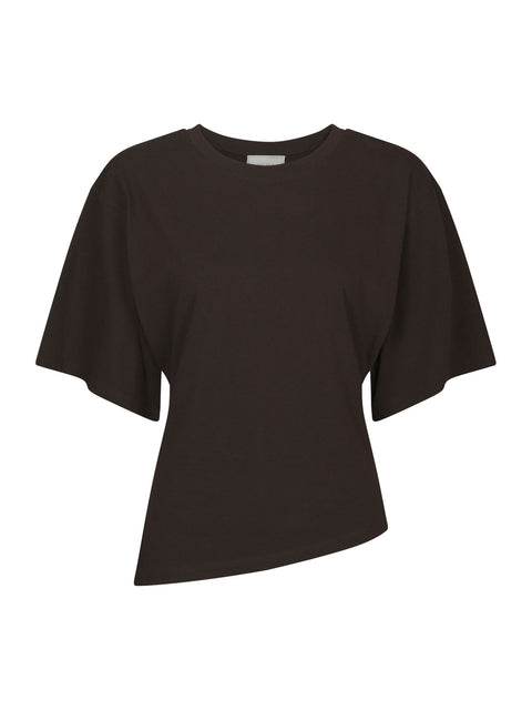 Neo noir - 169728 Alira boxy tee - 676 Dark brown / top