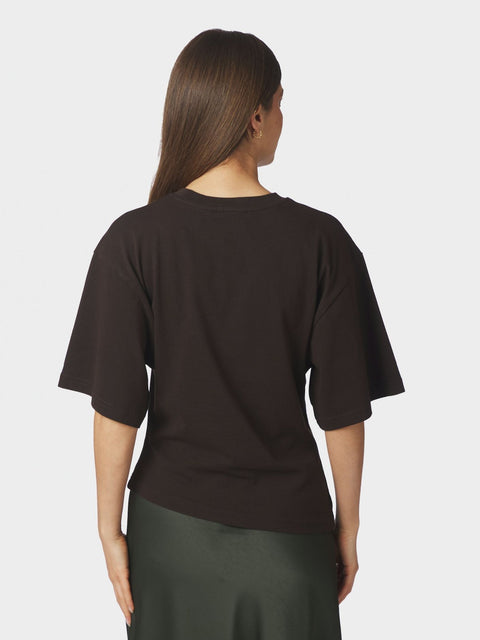 Neo noir - 169728 Alira boxy tee - 676 Dark brown / top