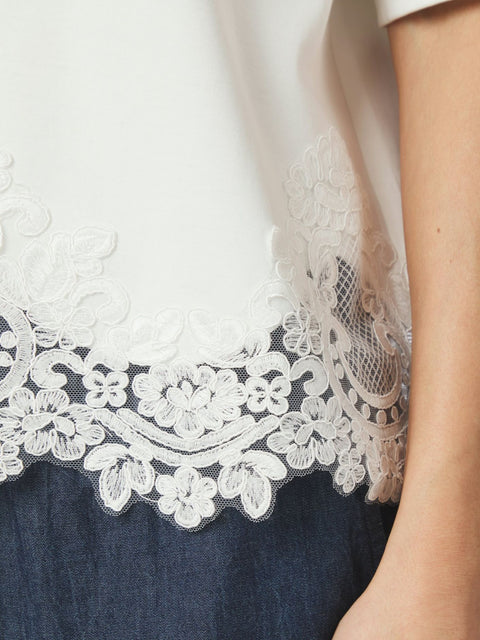 Neo noir - 170063 Iria lace tee - 120 White / top