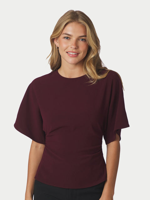 Neo noir - 170119 Miriel drape blouse - 182 Plum / top