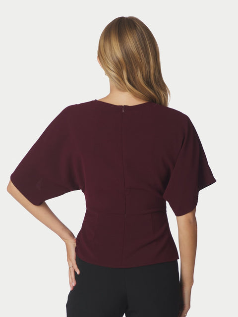 Neo noir - 170119 Miriel drape blouse - 182 Plum / top