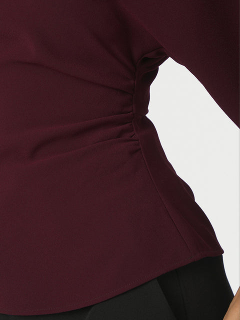 Neo noir - 170119 Miriel drape blouse - 182 Plum / top