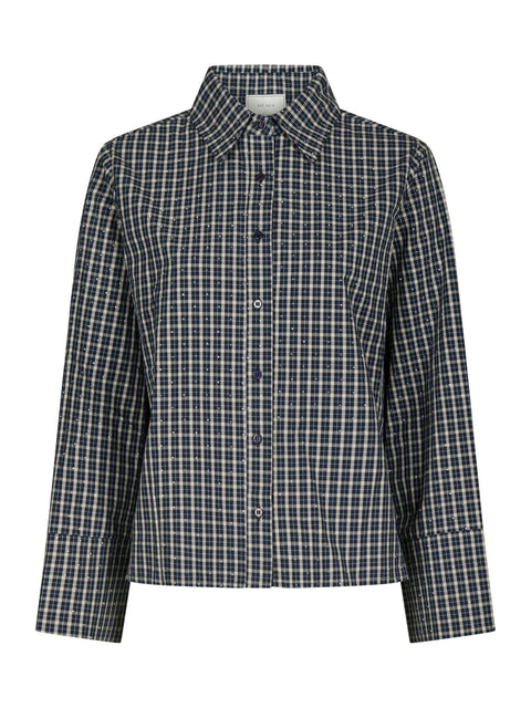 Neo noir - 170198 Drew check bedaz - 534 Dark blue / blouse