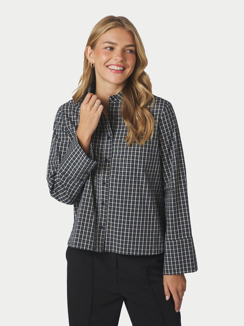 Neo noir - 170198 Drew check bedaz - 534 Dark blue / blouse