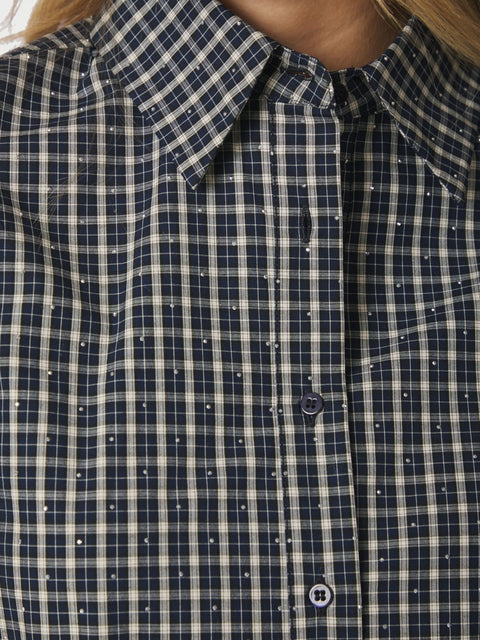 Neo noir - 170198 Drew check bedaz - 534 Dark blue / blouse