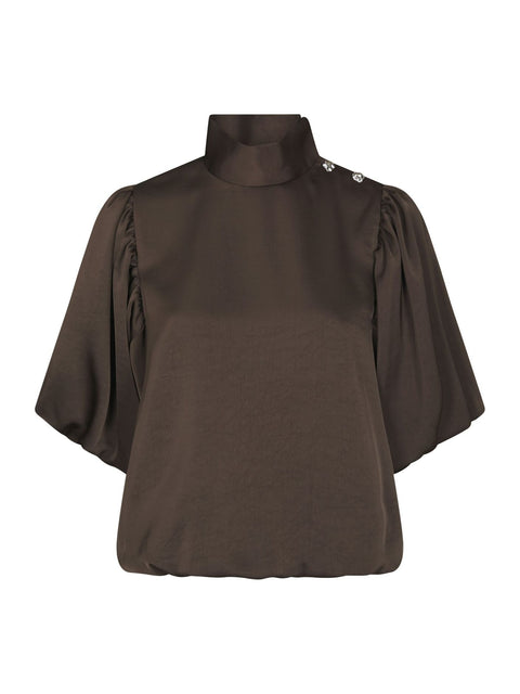 Neo noir - 170396 Parisa heavy sateen - 676 Dark brown / top