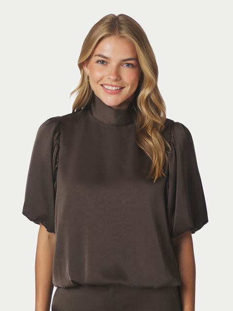 Neo noir - 170396 Parisa heavy sateen - 676 Dark brown / top
