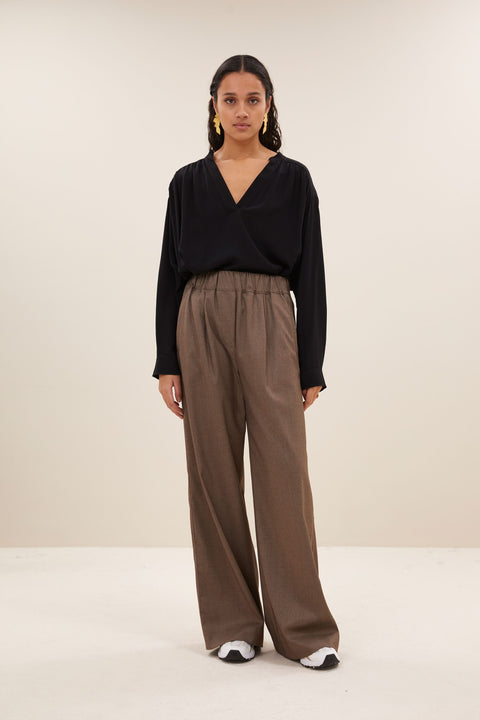 By Bar - Benji melange pants 25518005 - Biscuit melee 1706