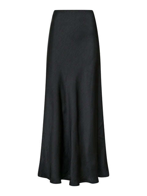 Neo noir - Vicky heavy sateen skirt - 100 Black