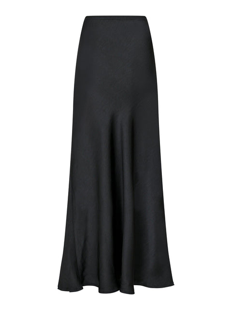 Neo noir - Vicky heavy sateen skirt - 100 Black
