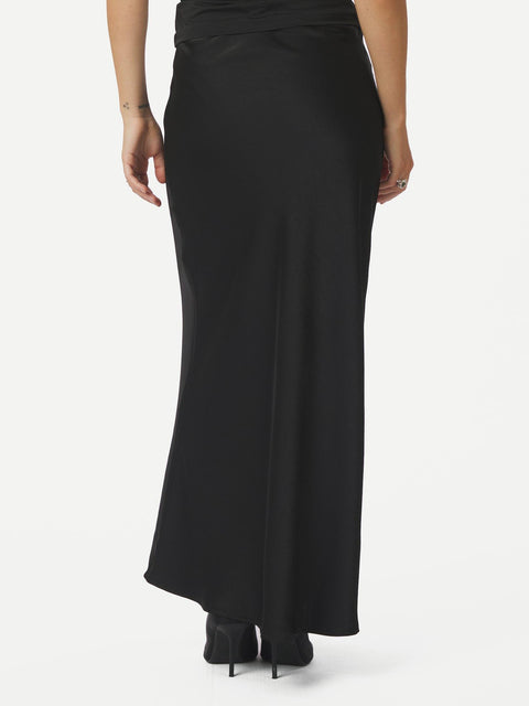 Neo noir - Vicky heavy sateen skirt - 100 Black