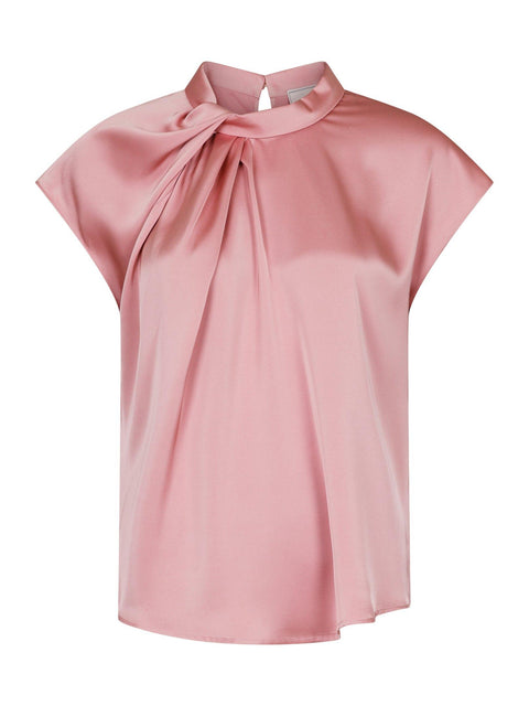 Neo noir - Fleur drapy satin blouse - 754 Light pink