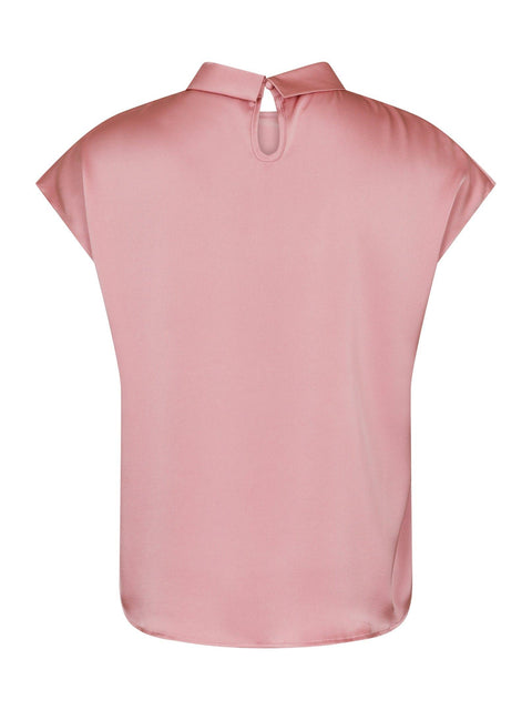Neo noir - Fleur drapy satin blouse - 754 Light pink