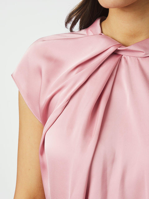 Neo noir - Fleur drapy satin blouse - 754 Light pink