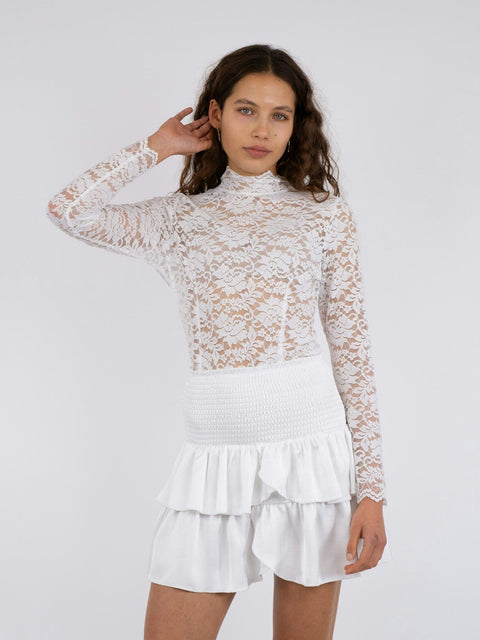 Neo noir - Liza laceflower blouse - 120 White