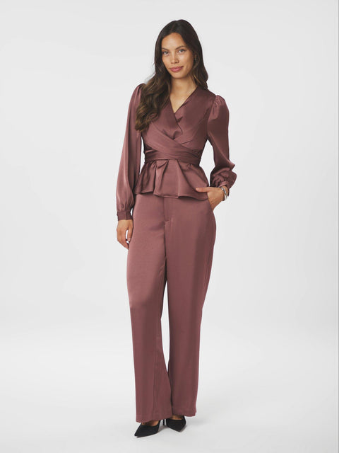Neo noir - Broek Emmett melange pants - 393 Dark Rose