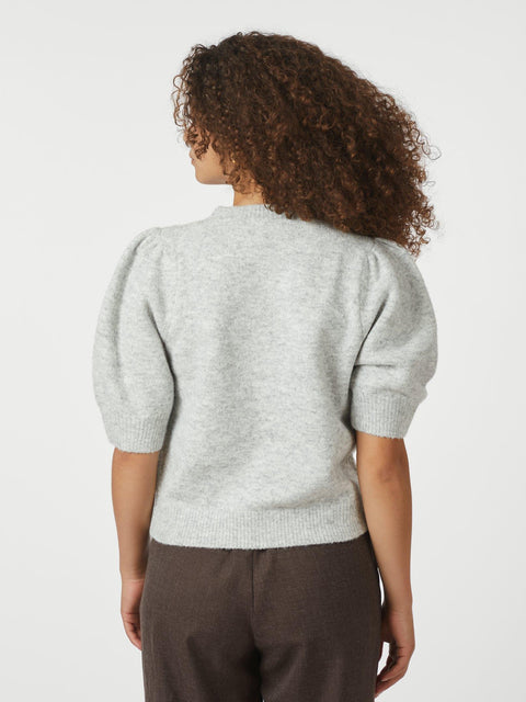 Neo noir - Trudy deco knit cardigan - 103 Light grey melange