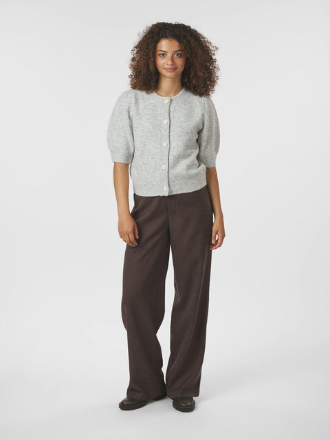 Neo noir - Trudy deco knit cardigan - 103 Light grey melange