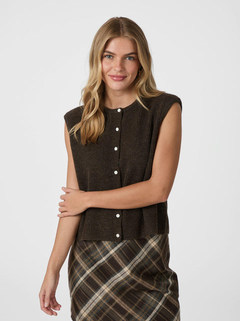 Neo noir - Everest knit vest - 210 Brown