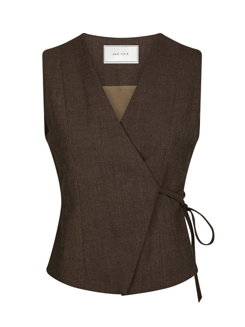 Neo noir - Samara melange waistcoat - 205 Brown melange
