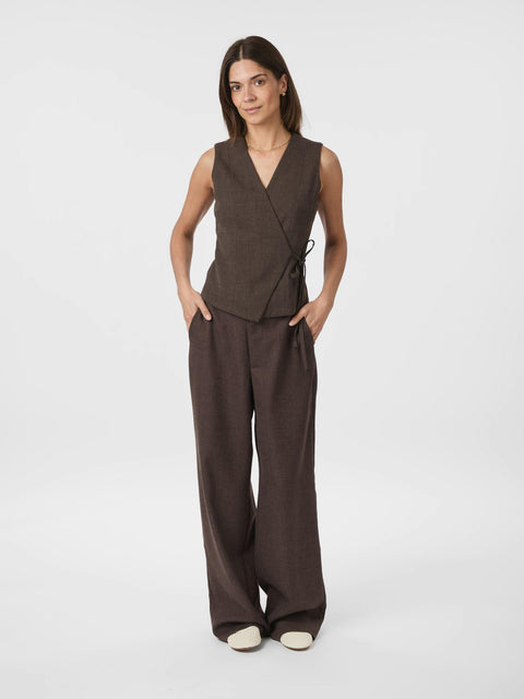 Neo noir - Samara melange waistcoat - 205 Brown melange