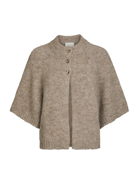 Neo noir - Benuta fluffy knit cardigan - 976 Beige melange