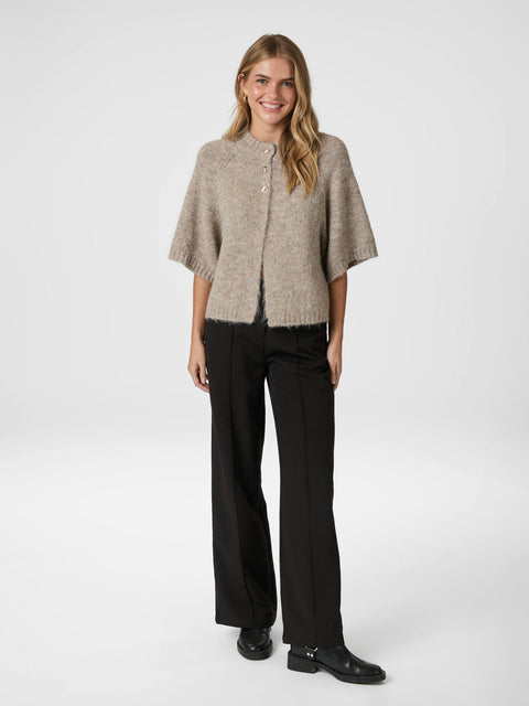 Neo noir - Benuta fluffy knit cardigan - 976 Beige melange