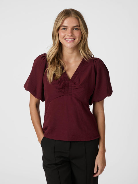 Neo noir - Irina structure blouse - 682 Wine