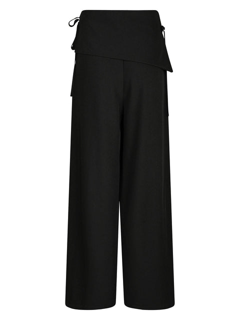 Neo noir - Deani fold pants - 100 Black