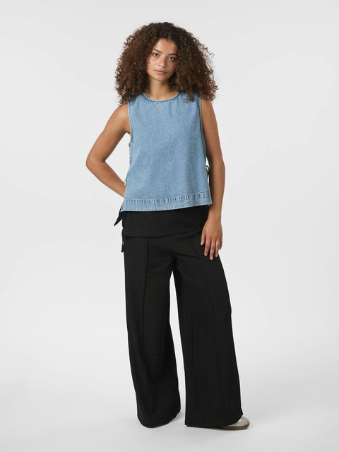 Neo noir - Deani fold pants - 100 Black