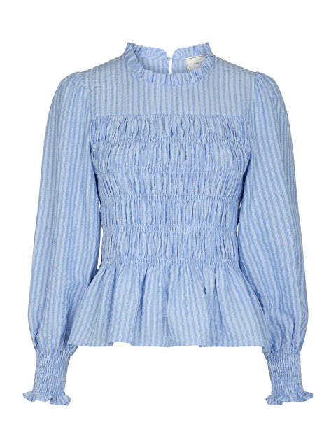 Neo noir - Possa twist stripe blouse - 145 Light blue
