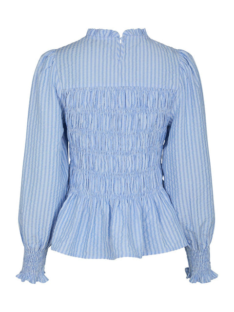 Neo noir - Possa twist stripe blouse - 145 Light blue