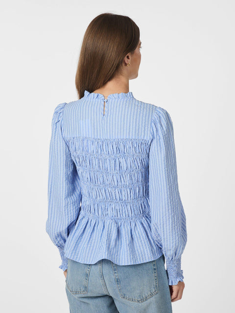 Neo noir - Possa twist stripe blouse - 145 Light blue